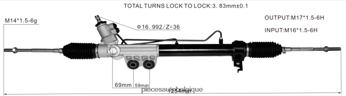 crémaillère de direction assistée 8-98229842 JBFR6V2612 Pieces Moto Belgique ISUZU
