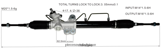 crémaillère de direction assistée 49200-3xa0a JBFR6V2592 Pieces Moto Belgique NISSAN