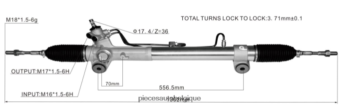 crémaillère de direction assistée 44250-26610 JBFR6V2486 Pieces Detachees Moto Belgique TOYOTA