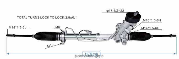 crémaillère de direction assistée 6q2423055p JBFR6V2426 Pieces Detachees Moto Belgique VOLKSWAGEN